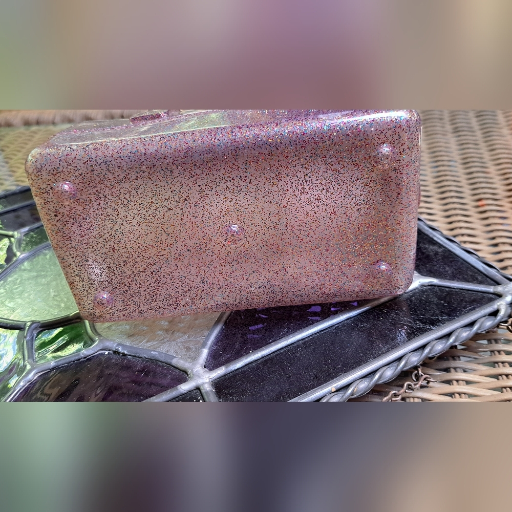 Mini Pink Jelly Glitter Handbag. - Picture 4 of 10